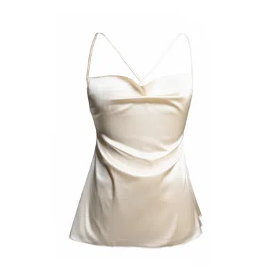 Incantevole Milano Women's White Silk Camisole Blouse In Cream