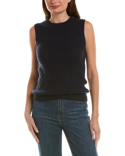 Incashmere 100% Cashmere Cable Vest In Blue