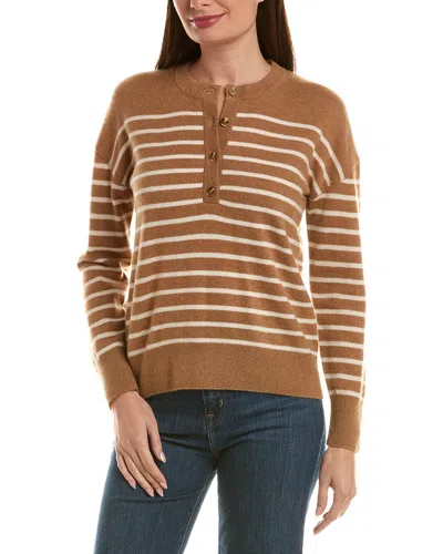 Incashmere 100% Cashmere Henley Sweater In Brown