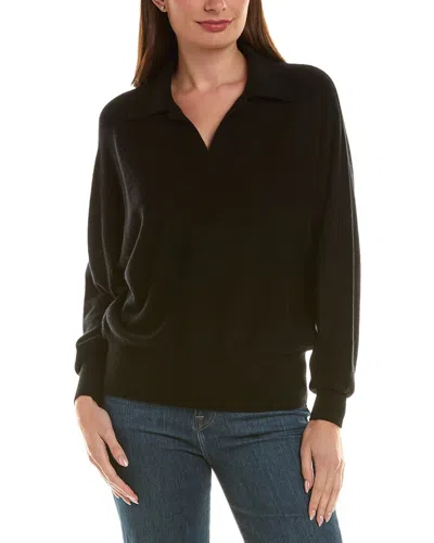 Incashmere 100% Cashmere Oversize Polo Sweater In Black