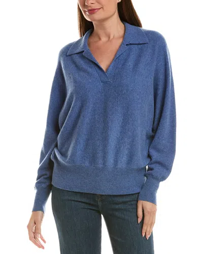 Incashmere 100% Cashmere Oversize Polo Sweater In Blue