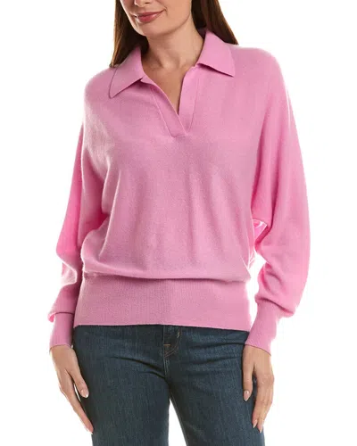 Incashmere 100% Cashmere Oversize Polo Sweater In Pink