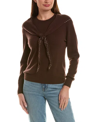 Incashmere 100% Cashmere Scarf Sweater In Brown