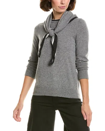Incashmere 100% Cashmere Scarf Sweater In Gray