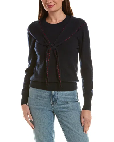 Incashmere 100% Cashmere Scarf Sweater In Blue
