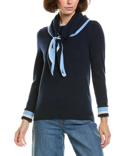 Incashmere 100% Cashmere Scarf Sweater In Blue