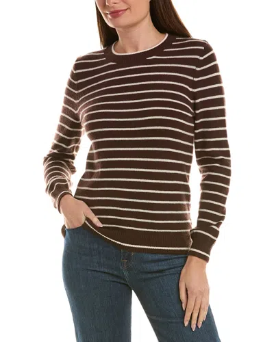 Incashmere 100% Cashmere Stripe Sweater In Brown