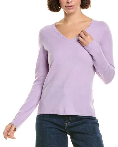 Incashmere 100% Cashmere V-neck Pullover In Purple