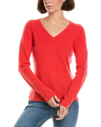 Incashmere 100% Cashmere V-neck Pullover In Red