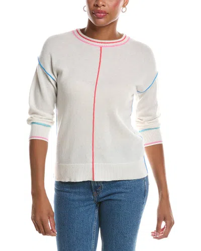 Incashmere 3/4-sleeve Cashmere Pullover In White