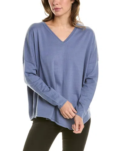 Incashmere Asymmetrical Cashmere-blend Pullover In Blue