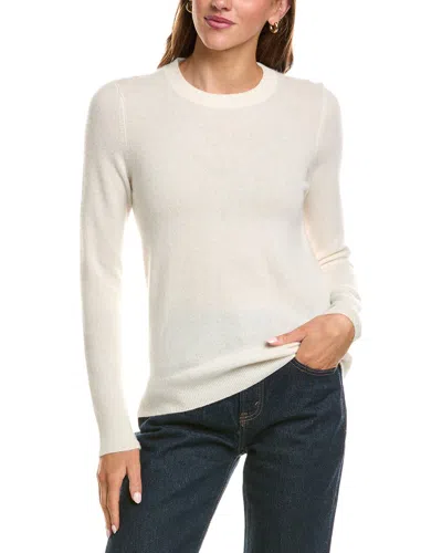 Incashmere Basic Crewneck 100% Cashmere Sweater In White