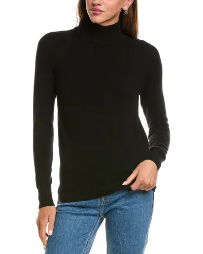 Incashmere Basic Mock Neck 100% Cashmere Sweater In Black