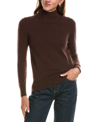 Incashmere Basic Mock Neck 100% Cashmere Sweater In Brown