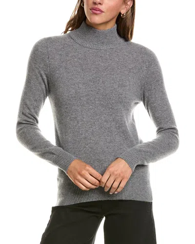 Incashmere Basic Mock Neck 100% Cashmere Sweater In Grey