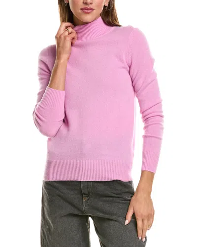 Incashmere Basic Mock Neck 100% Cashmere Sweater In Pink