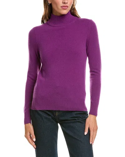 Incashmere Basic Mock Neck 100% Cashmere Sweater In Purple