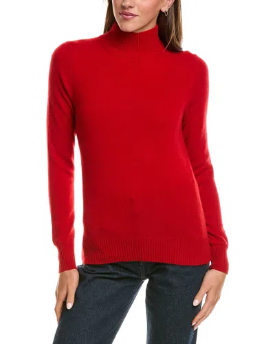 Incashmere Basic Mock Neck 100% Cashmere Sweater In Red