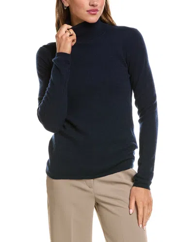 Incashmere Basic Turtleneck 100% Cashmere Sweater In Blue