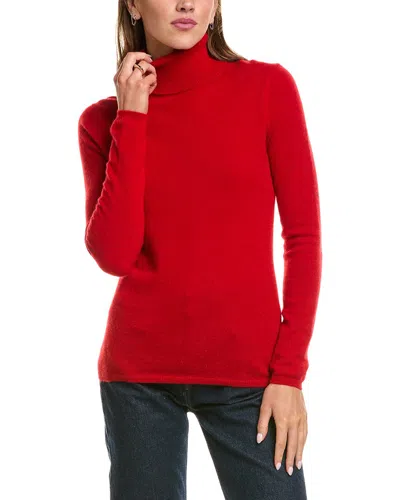 Incashmere Basic Turtleneck 100% Cashmere Sweater In Red