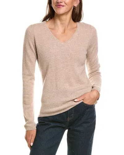 Incashmere Basic V-neck 100% Cashmere Sweater In Brown