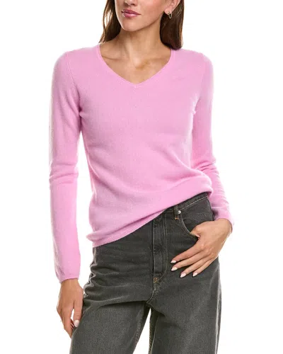 Incashmere Basic V-neck 100% Cashmere Sweater In Pink