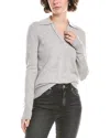 Incashmere Braided Trim Cashmere Polo Sweater In Gray