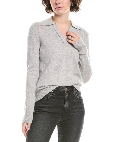 INCASHMERE BRAIDED TRIM CASHMERE POLO SWEATER