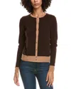 Incashmere Button Front Cashmere Cardigan In Brown