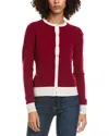 Incashmere Button Front Cashmere Cardigan In Red