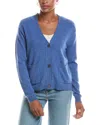 Incashmere Button Front Patch Pocket Cashmere Cardigan In Blue