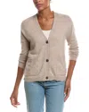 Incashmere Button Front Patch Pocket Cashmere Cardigan In Grey
