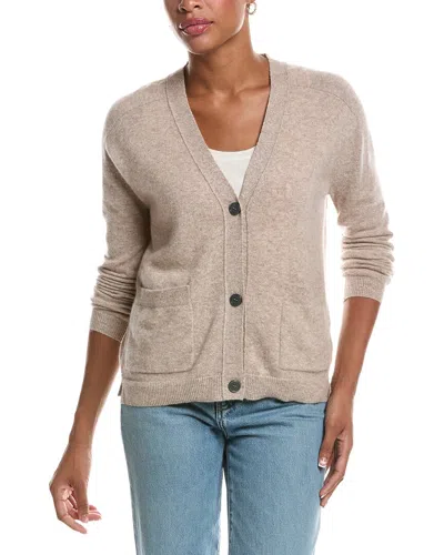 Incashmere Button Front Patch Pocket Cashmere Cardigan In Grey