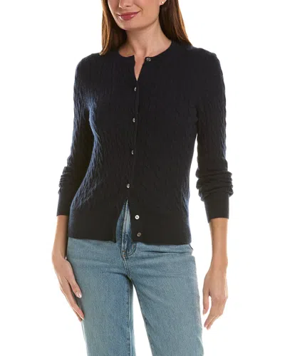 Incashmere Cable 100% Cashmere Cardigan In Blue