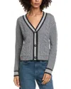 Incashmere Cable Cardigan In Gray