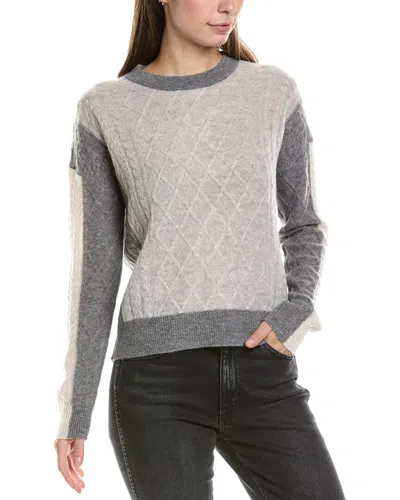 Incashmere Cable Cashmere Pullover In Grey