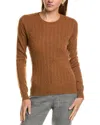 Incashmere Cable Cashmere Sweater In Brown