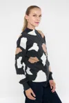 Incashmere Cashmere Blend Long Sleeve Pattern Sweater In Multi