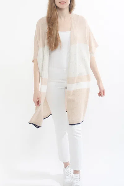 Incashmere Cashmere Color Blocked Shawl Cardigan In Neutral