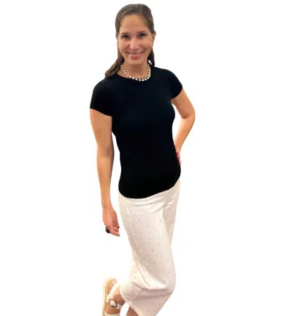 Incashmere Cashmere Luxury Crew Neck Tee In Sand Dunes In White