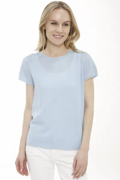 Incashmere Cashmere Luxury Crew Neck Tee In Powder Blue