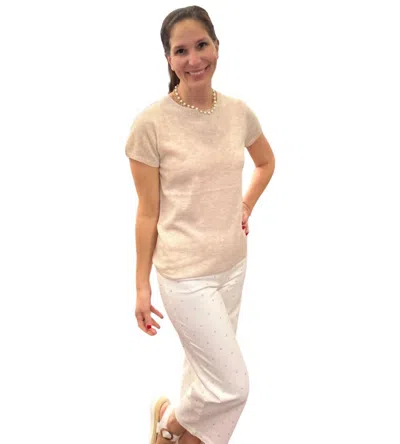 Incashmere Cashmere Luxury Crew Neck Tee In Sand Dunes In Neutral