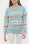 Incashmere Cashmere Multi Stripe Pullover In Multi