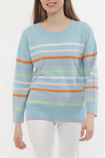Incashmere Cashmere Multi Stripe Pullover