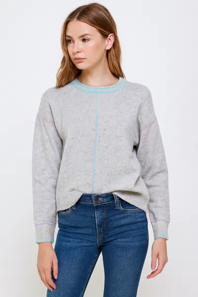 Incashmere Cashmere Pullover With Tipping In Multi