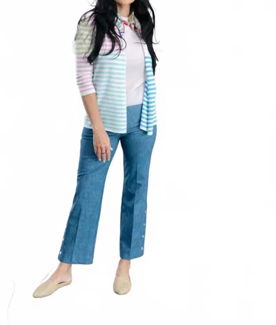 Incashmere Cashmere Stripe Cardigan In Rainbow In Multi