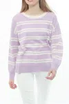 Incashmere Cashmere Stripe Crew Neck Pullover In Multi