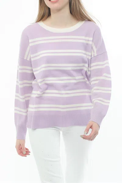 Incashmere Cashmere Stripe Crew Neck Pullover In Multi
