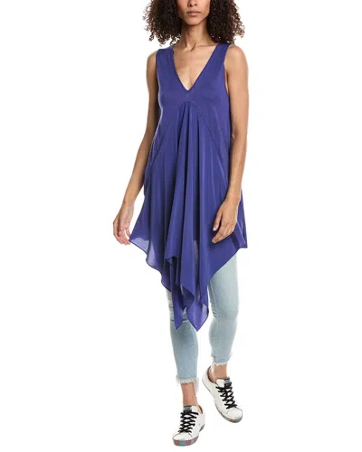 Incashmere Chiffon Insert Silk & Cashmere-blend Tank In Blue