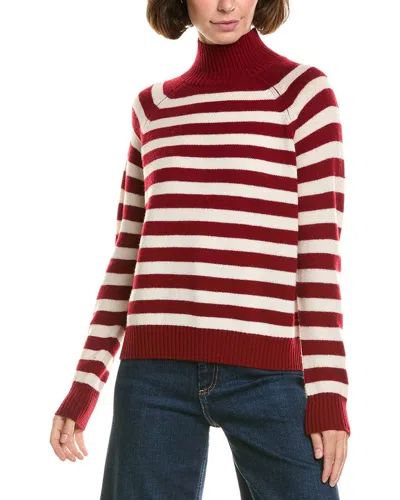 Incashmere Chuck Stripe Mock Neck Wool & Cashmere-blend Pullover In Red
